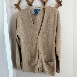 VTG Towncraft Grunge Cardigan Kurt Cobain Style Tan Dadcore Made in USA medium